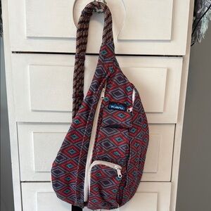 KAVU Sling Bag with Red and Blue Diamond Pattern